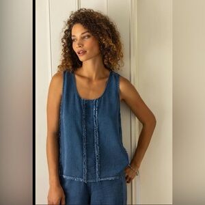 Liverpool indigo pinstripe tank- large like new